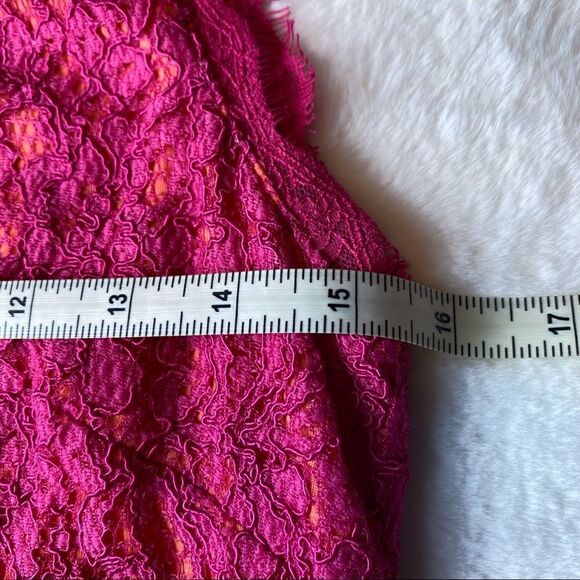 Adrianna Papell Magenta Sleeveless Lacy Dress Size 8 - Picture 10 of 12